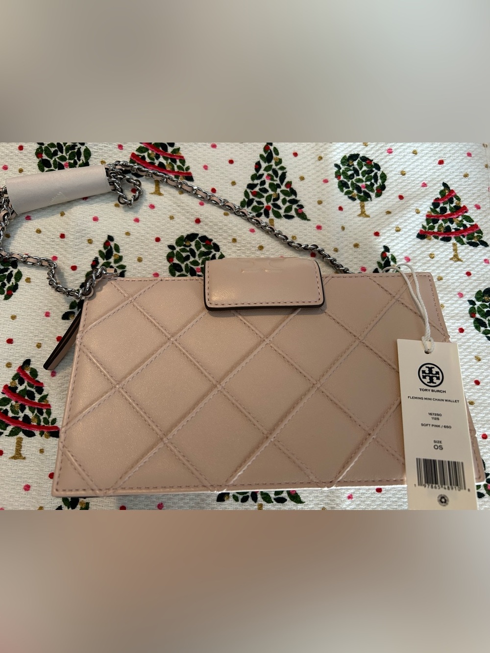 New Tory Burch Quilted Mini Fleming Crossbody Soft Pink $420 - Picture 2 of 7